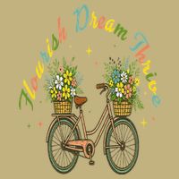 Flourish Dream Thrive Floral Bike Subtle 8647 Trump Resist T-Shirt