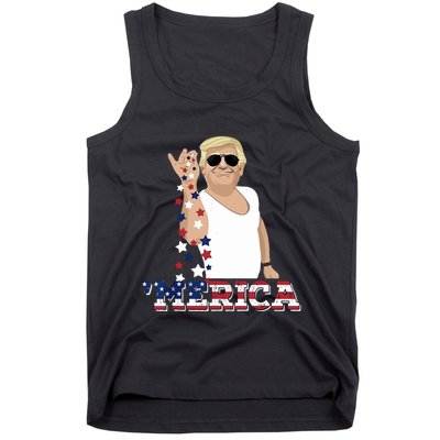 Funny Donald Trump Merica Tank Top