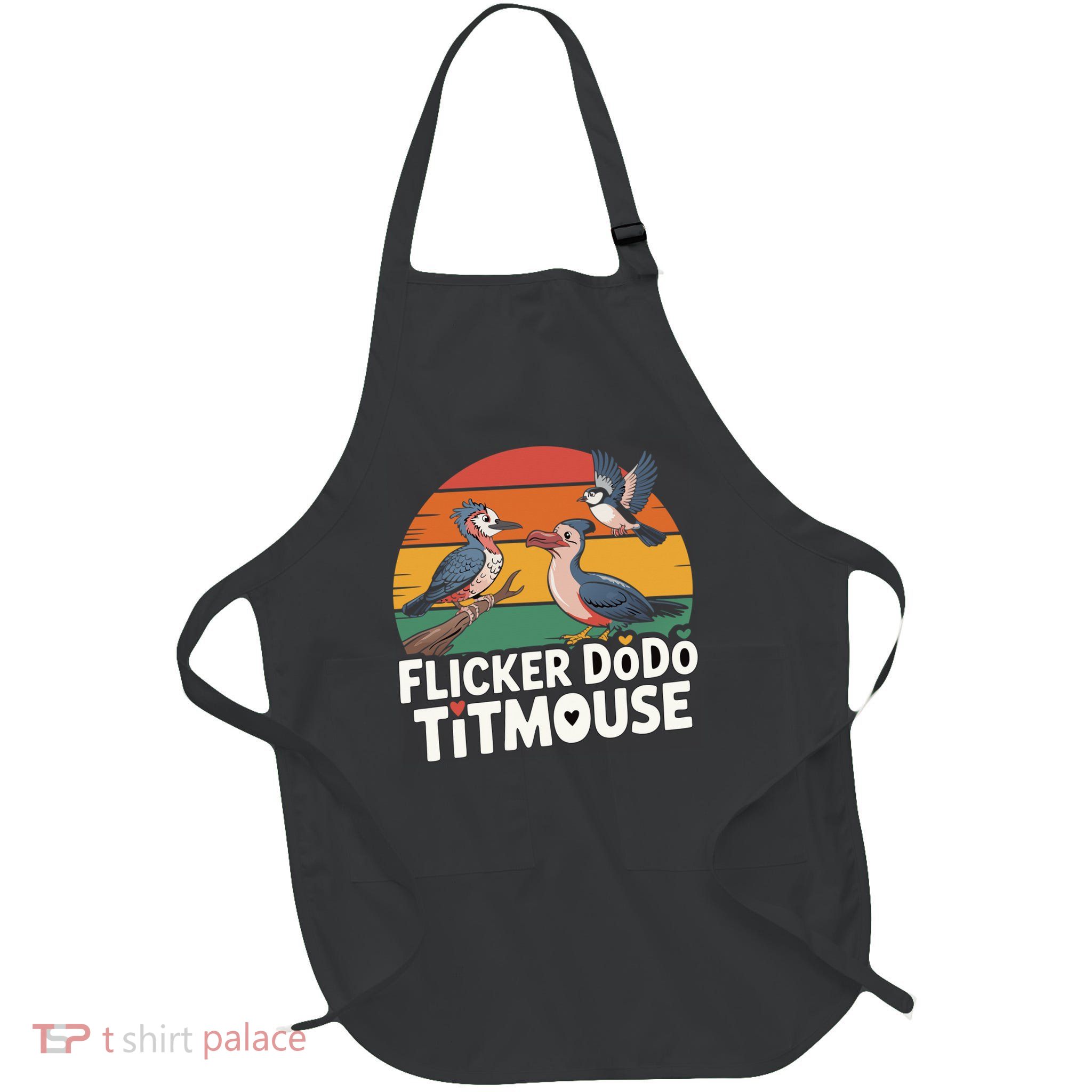 Flicker Dodo Titmouse Bird Lover Full-Length Apron With Pockets