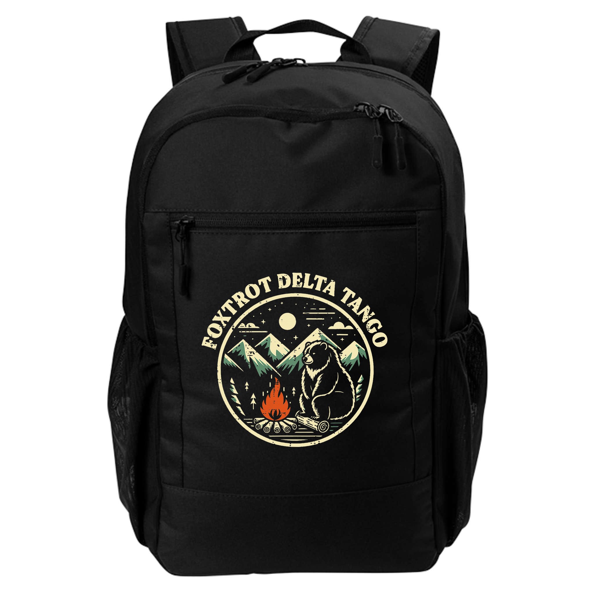 Foxtrot Delta Tango Bear Bonfire Camp Resist Protest Women Backpack