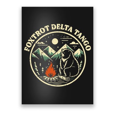 Foxtrot Delta Tango Bear Bonfire Camp Resist Protest Women Poster