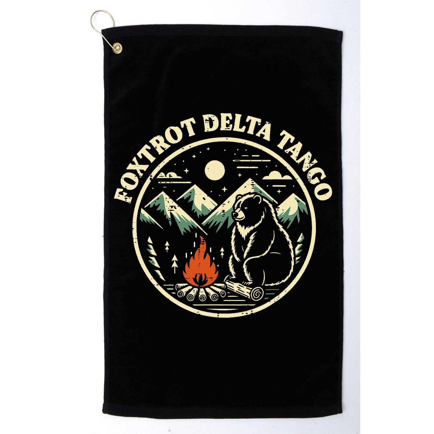 Foxtrot Delta Tango Bear Bonfire Camp Resist Protest Women Golf Towel