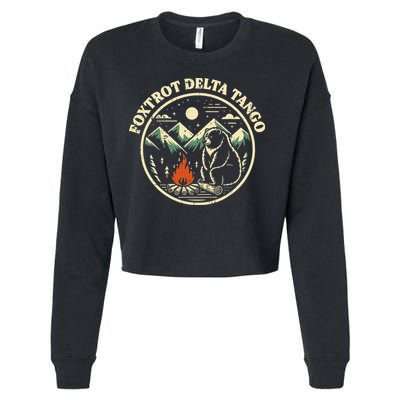 Foxtrot Delta Tango Bear Bonfire Camp Resist Protest Women Cropped Pullover Crew