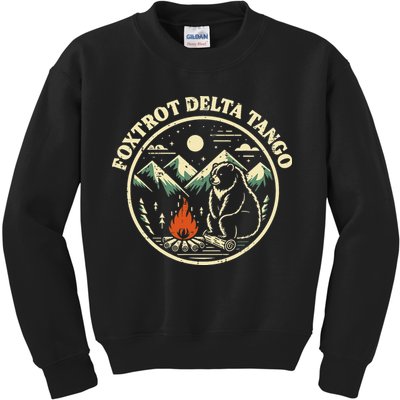 Foxtrot Delta Tango Bear Bonfire Camp Resist Protest Women Kids Sweatshirt