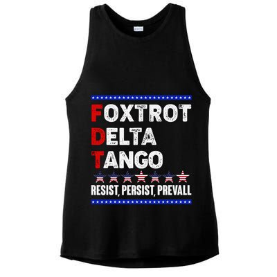 Foxtrot Delta Tango Resist Persist Prevail Ladies PosiCharge Tri-Blend Wicking Tank