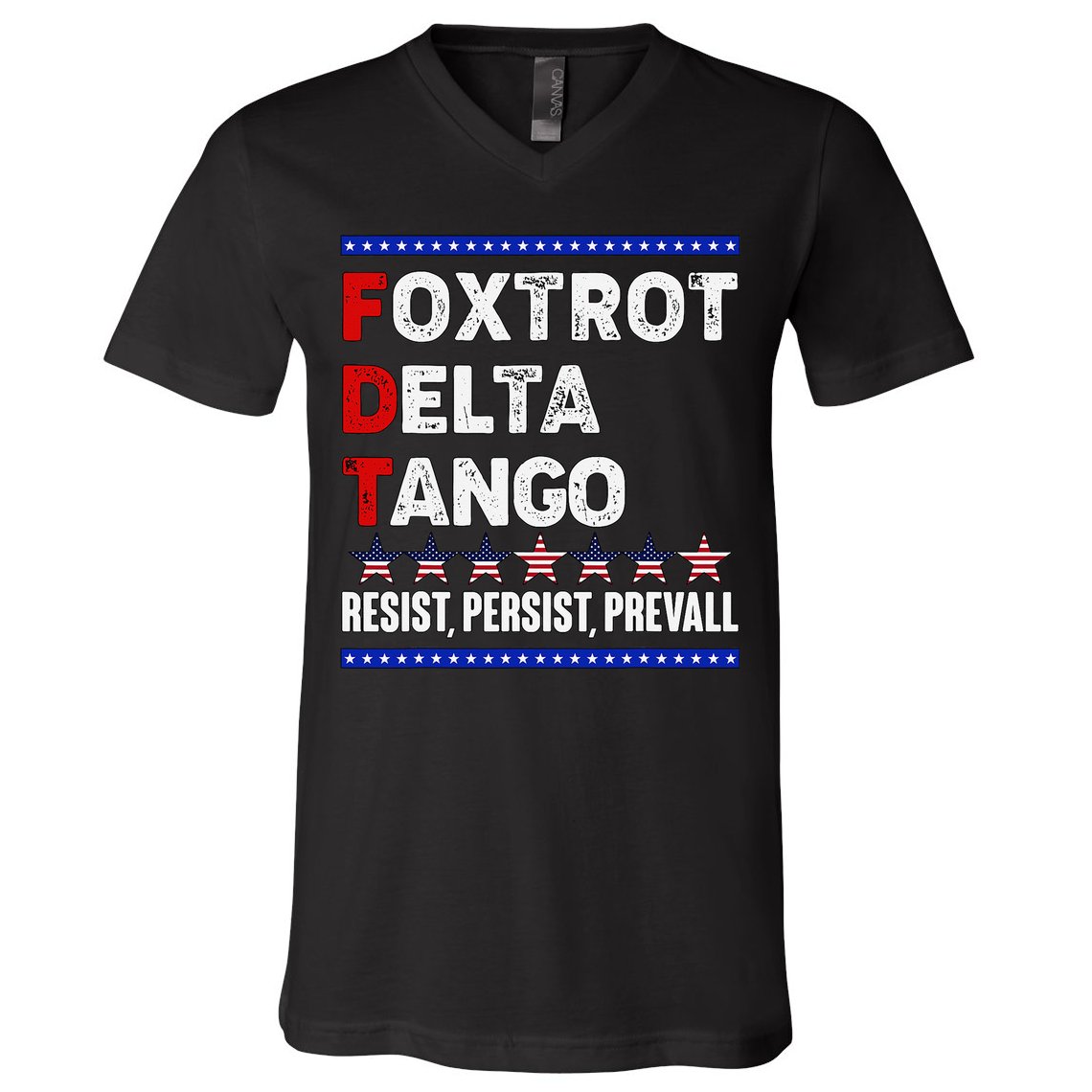 Foxtrot Delta Tango Resist Persist Prevail V-Neck T-Shirt