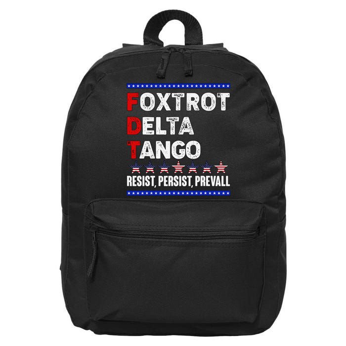 Foxtrot Delta Tango Resist Persist Prevail 16 in Basic Backpack