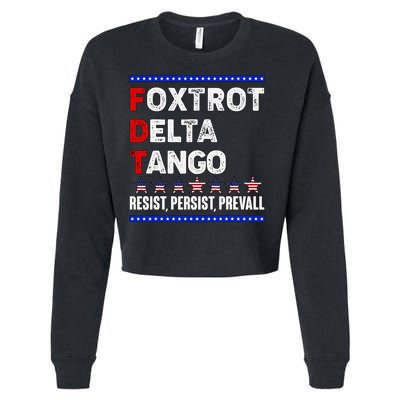 Foxtrot Delta Tango Resist Persist Prevail Cropped Pullover Crew