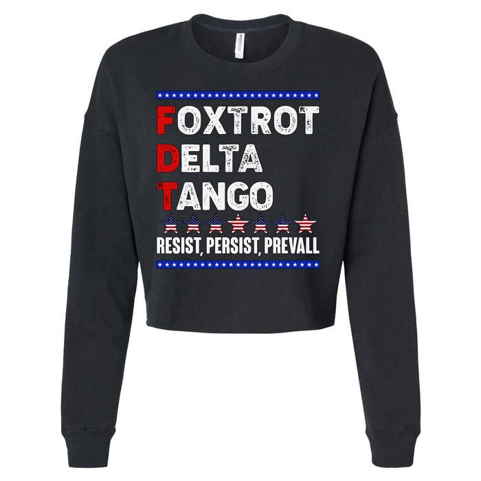 Foxtrot Delta Tango Resist Persist Prevail Cropped Pullover Crew