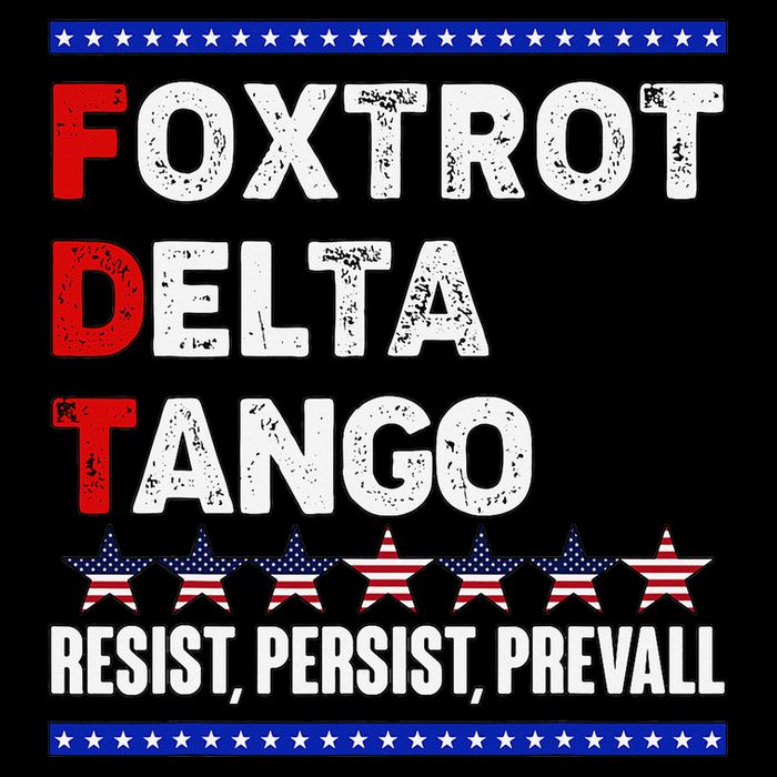 Foxtrot Delta Tango Resist Persist Prevail Cropped Pullover Crew
