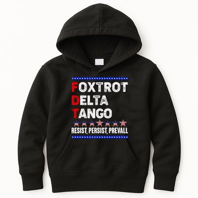 Foxtrot Delta Tango Resist Persist Prevail Kids Hoodie