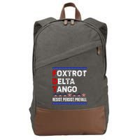 Foxtrot Delta Tango Resist Persist Prevail Cotton Canvas Backpack