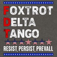 Foxtrot Delta Tango Resist Persist Prevail Cotton Canvas Backpack