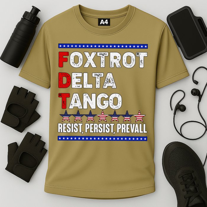 Foxtrot Delta Tango Resist Persist Prevail Cooling Performance Crew T-Shirt