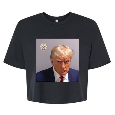 Funny Donald Trump Mugshot Lock Him Up Trump Bella+Canvas Jersey Crop Tee