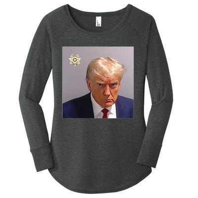 Funny Donald Trump Mugshot Lock Him Up Trump Women's Perfect Tri Tunic Long Sleeve Shirt