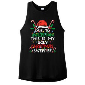 Funny Due To Inflation Ugly Christmas Sweater Gift Ladies PosiCharge Tri-Blend Wicking Tank