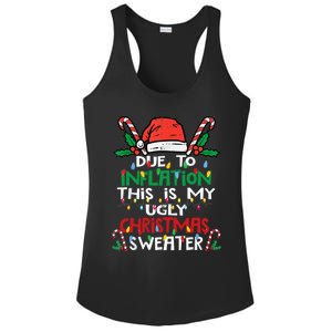 Funny Due To Inflation Ugly Christmas Sweater Gift Ladies PosiCharge Competitor Racerback Tank