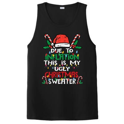 Funny Due To Inflation Ugly Christmas Sweater Gift PosiCharge Competitor Tank