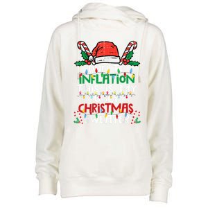 Funny Due To Inflation Ugly Christmas Sweater Gift Womens Funnel Neck Pullover Hood