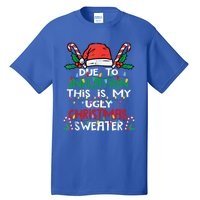 Funny Due To Inflation Ugly Christmas Sweater Gift Tall T-Shirt