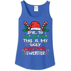 Funny Due To Inflation Ugly Christmas Sweater Gift Ladies Essential Tank