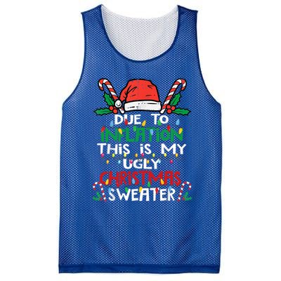 Funny Due To Inflation Ugly Christmas Sweater Gift Mesh Reversible Basketball Jersey Tank