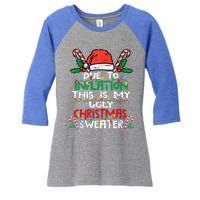 Funny Due To Inflation Ugly Christmas Sweater Gift Women's Tri-Blend 3/4-Sleeve Raglan Shirt