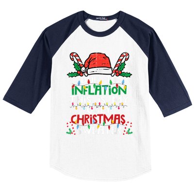 Funny Due To Inflation Ugly Christmas Sweater Gift Baseball Sleeve Shirt