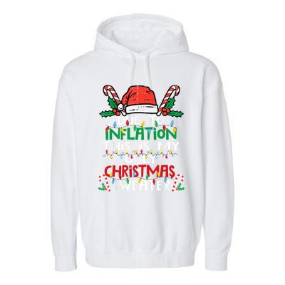 Funny Due To Inflation Ugly Christmas Sweater Gift Garment-Dyed Fleece Hoodie