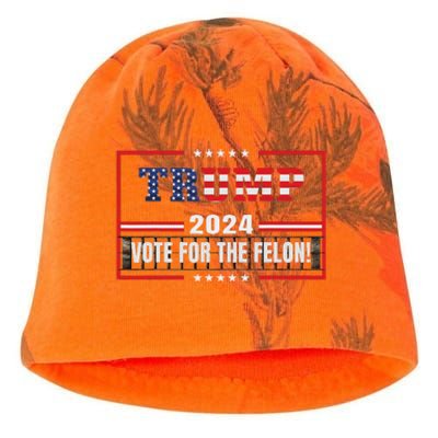 Funny Donald Trump Supporter 2024 Vote For The Felon Kati - Camo Knit Beanie