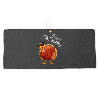 Funny Dabbing Turkey Happy Thanksgiving Gift Large Microfiber Waffle Golf Towel