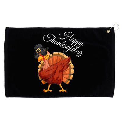 Funny Dabbing Turkey Happy Thanksgiving Gift Grommeted Golf Towel