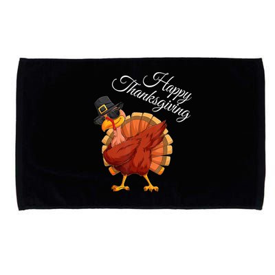 Funny Dabbing Turkey Happy Thanksgiving Gift Microfiber Hand Towel