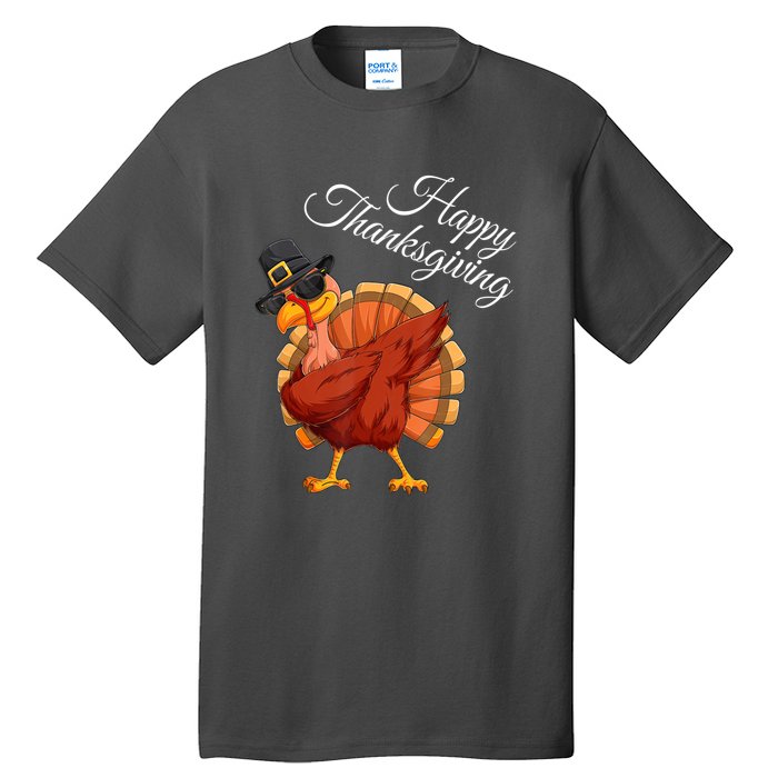 Funny Dabbing Turkey Happy Thanksgiving Gift Tall T-Shirt