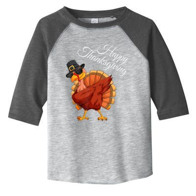 Funny Dabbing Turkey Happy Thanksgiving Gift Toddler Fine Jersey T-Shirt