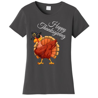 Funny Dabbing Turkey Happy Thanksgiving Gift Women's T-Shirt