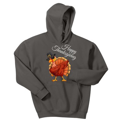 Funny Dabbing Turkey Happy Thanksgiving Gift Kids Hoodie