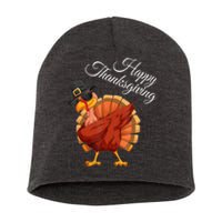 Funny Dabbing Turkey Happy Thanksgiving Gift Short Acrylic Beanie