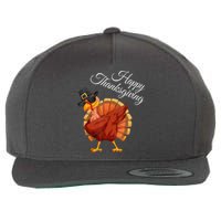 Funny Dabbing Turkey Happy Thanksgiving Gift Wool Snapback Cap