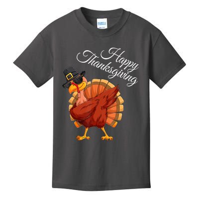 Funny Dabbing Turkey Happy Thanksgiving Gift Kids T-Shirt