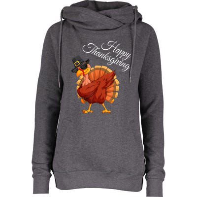 Funny Dabbing Turkey Happy Thanksgiving Gift Womens Funnel Neck Pullover Hood