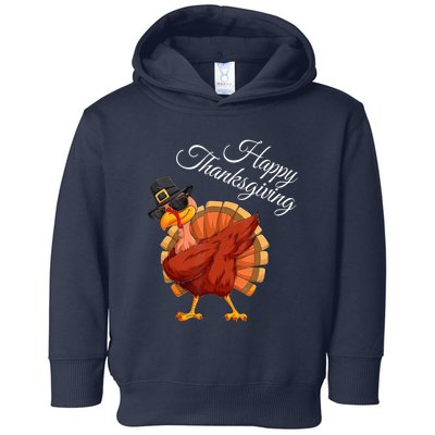 Funny Dabbing Turkey Happy Thanksgiving Gift Toddler Hoodie