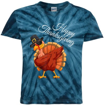 Funny Dabbing Turkey Happy Thanksgiving Gift Kids Tie-Dye T-Shirt