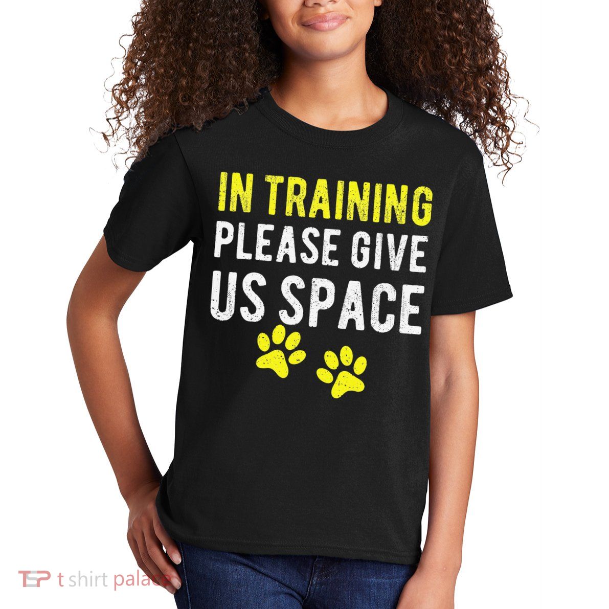 Funny Dog Trainer In Training Please Give Us Space Kids T-Shirt