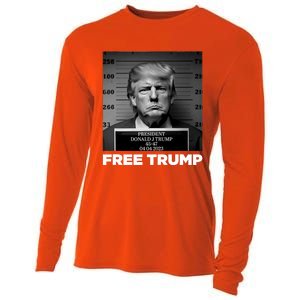 Free Donald Trump Mugshot Cooling Performance Long Sleeve Crew