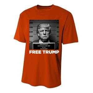 Free Donald Trump Mugshot Performance Sprint T-Shirt