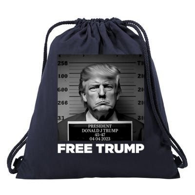 Free Donald Trump Mugshot Drawstring Bag