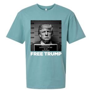 Free Donald Trump Mugshot Sueded Cloud Jersey T-Shirt