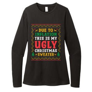 Funny Due to Inflation Ugly Christmas Sweaters Womens CVC Long Sleeve Shirt